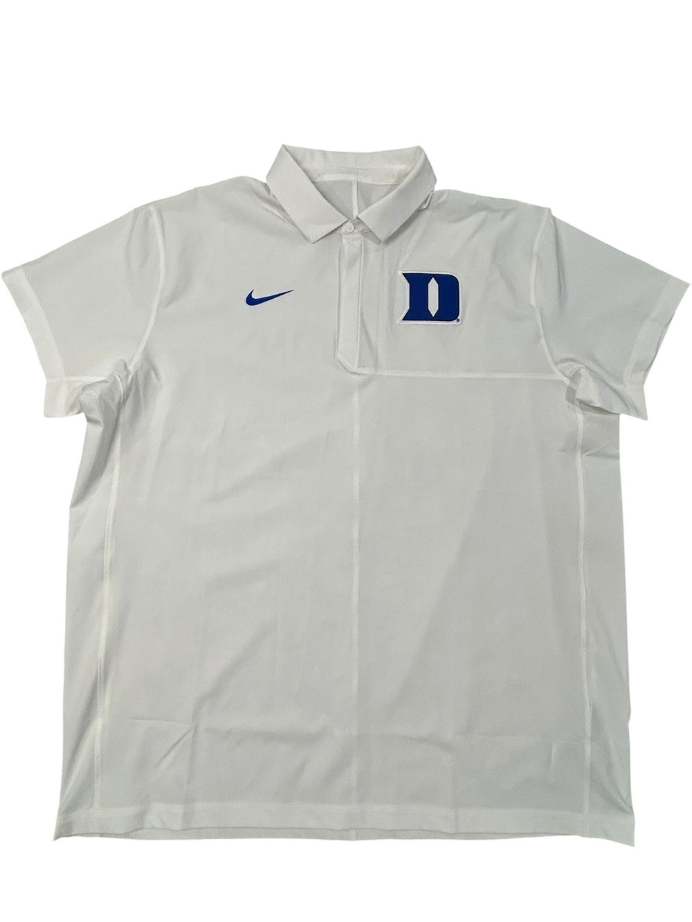 Nike Dri Fit White Duke Blue Devils Team Issue Polo Shirt XXL Performance Casual - Picture 3 of 9